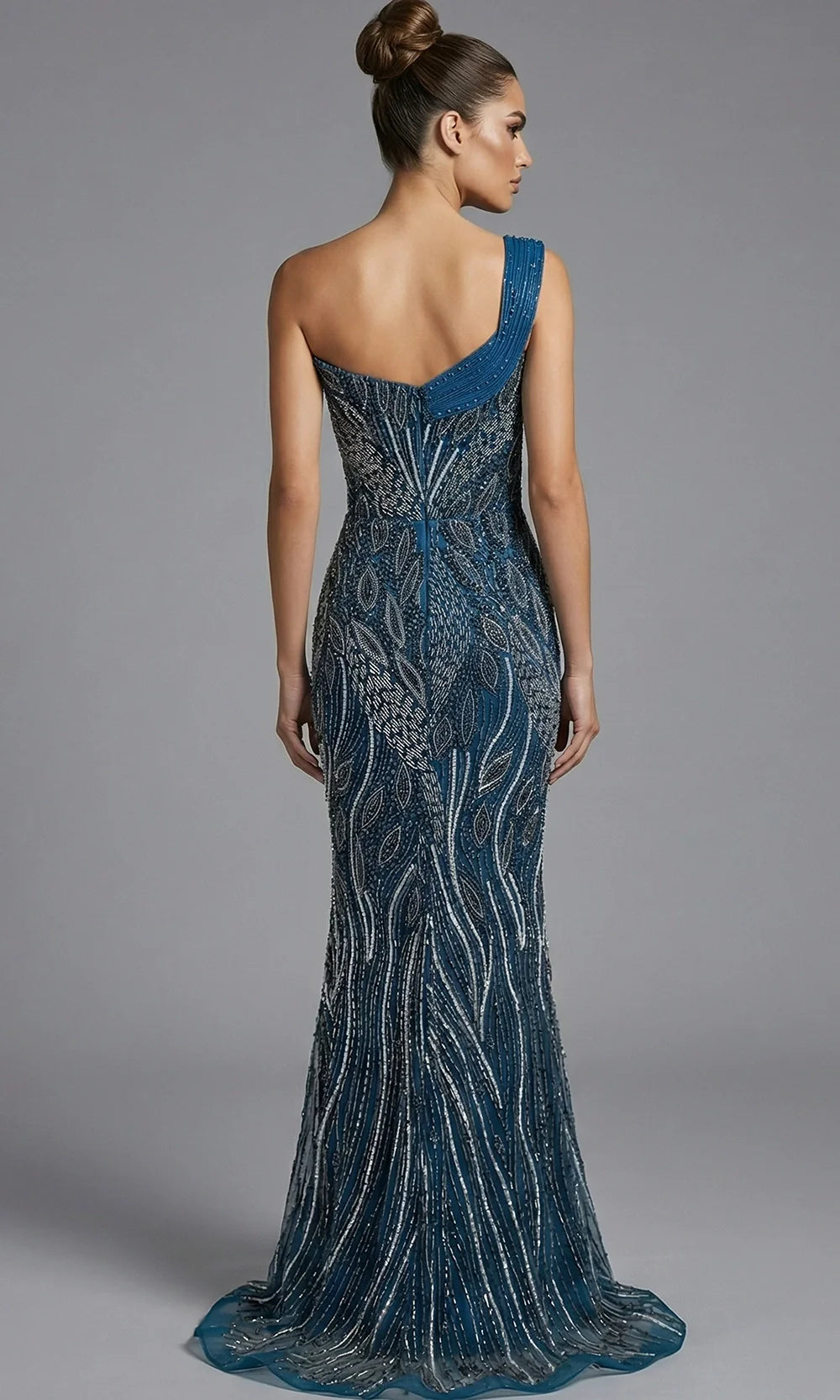 Jovani 45208 - Asymmetrical Sweetheart Neck Embellished Gown Prom Dresses  in Turquoise  