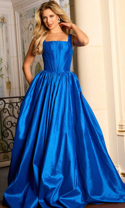 Jovani 45213 - Wide Strap Square Neckline Gown with Pockets Prom Dresses