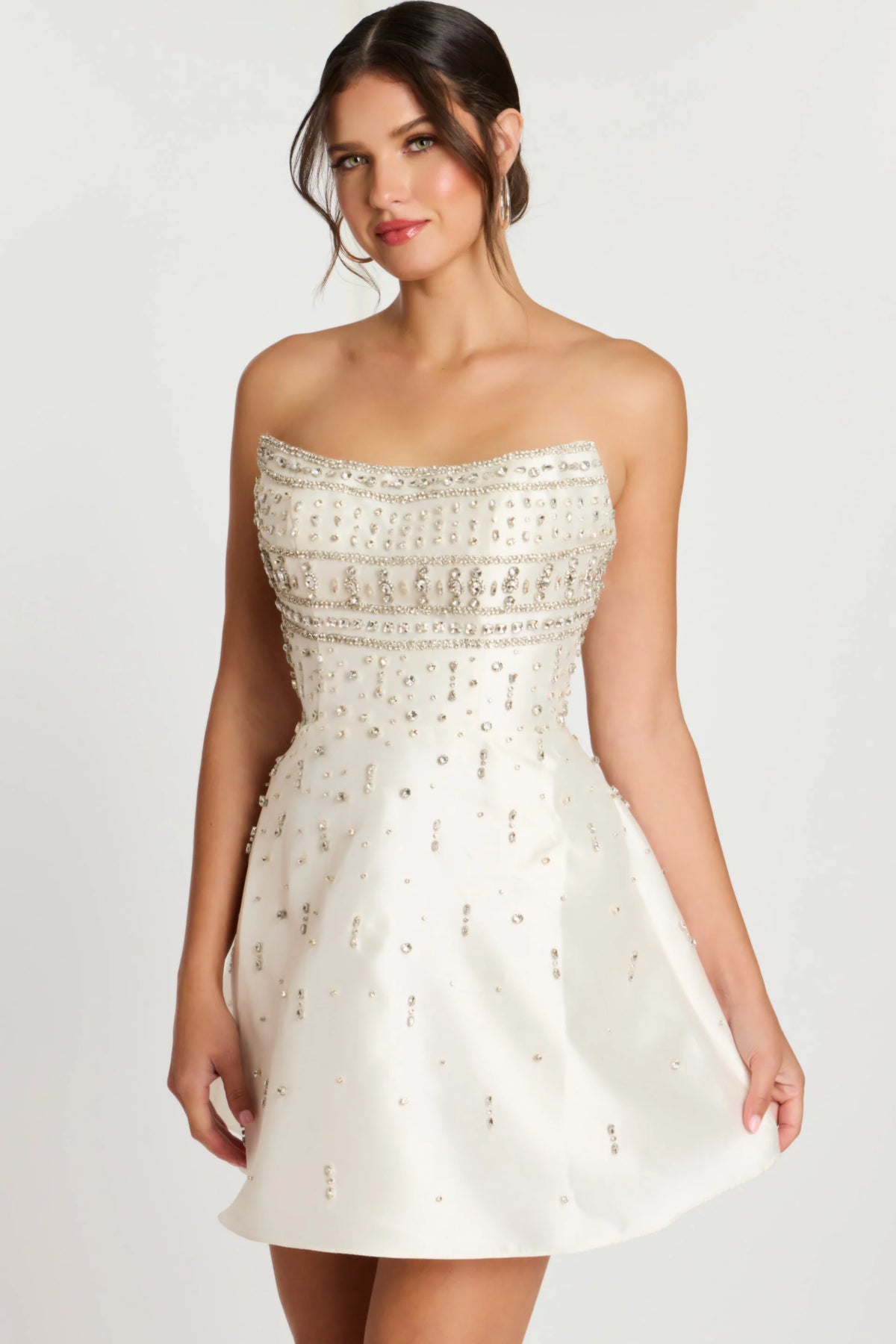 Jovani 45220 - A-Line Crystal Beaded Cocktail Dress