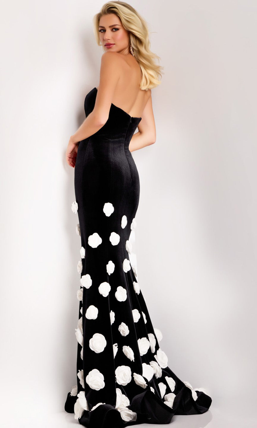 Jovani 45238 - 3D Floral Accent Mermaid Evening Gown
