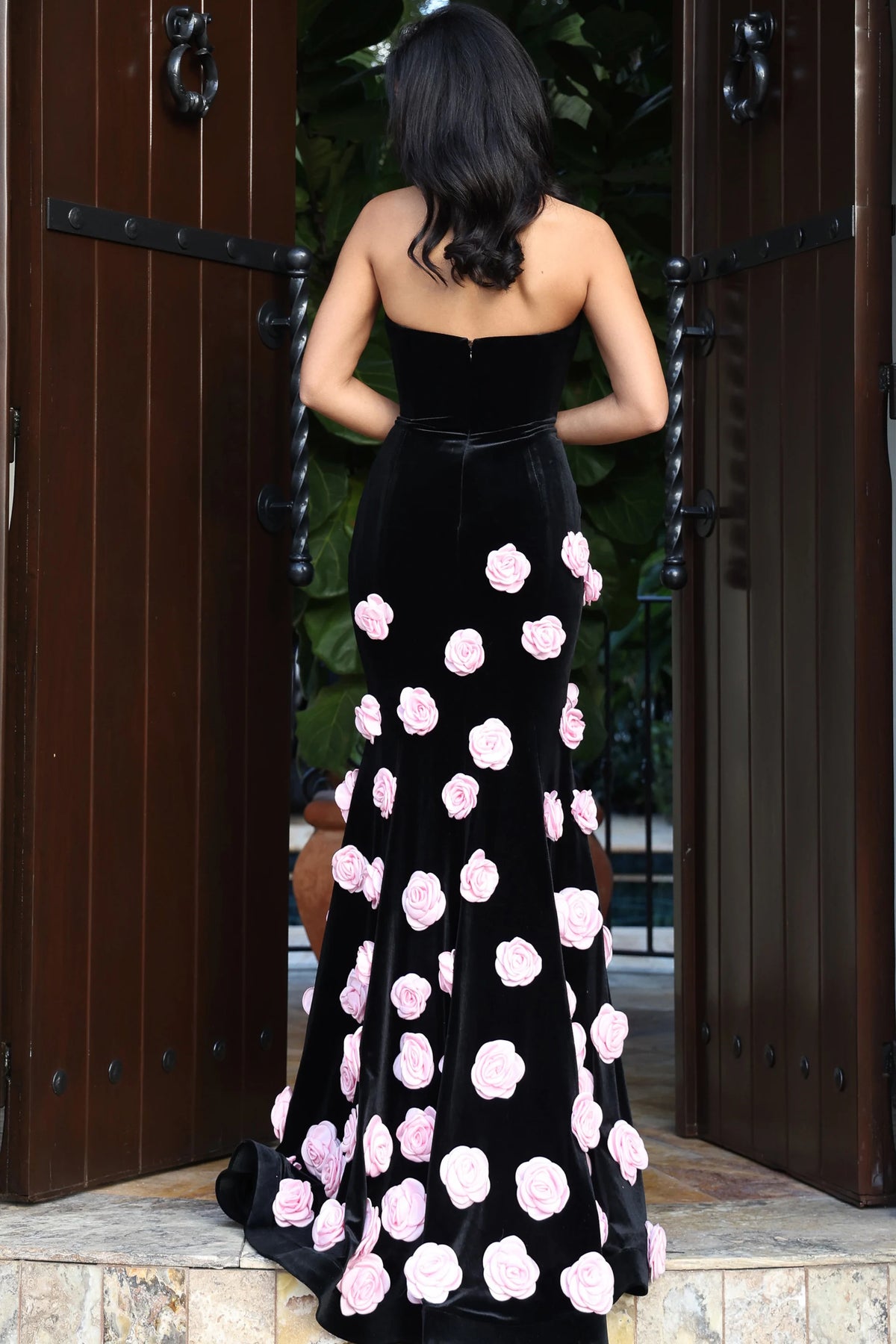 Jovani 45238 - 3D Floral Accent Mermaid Evening Gown