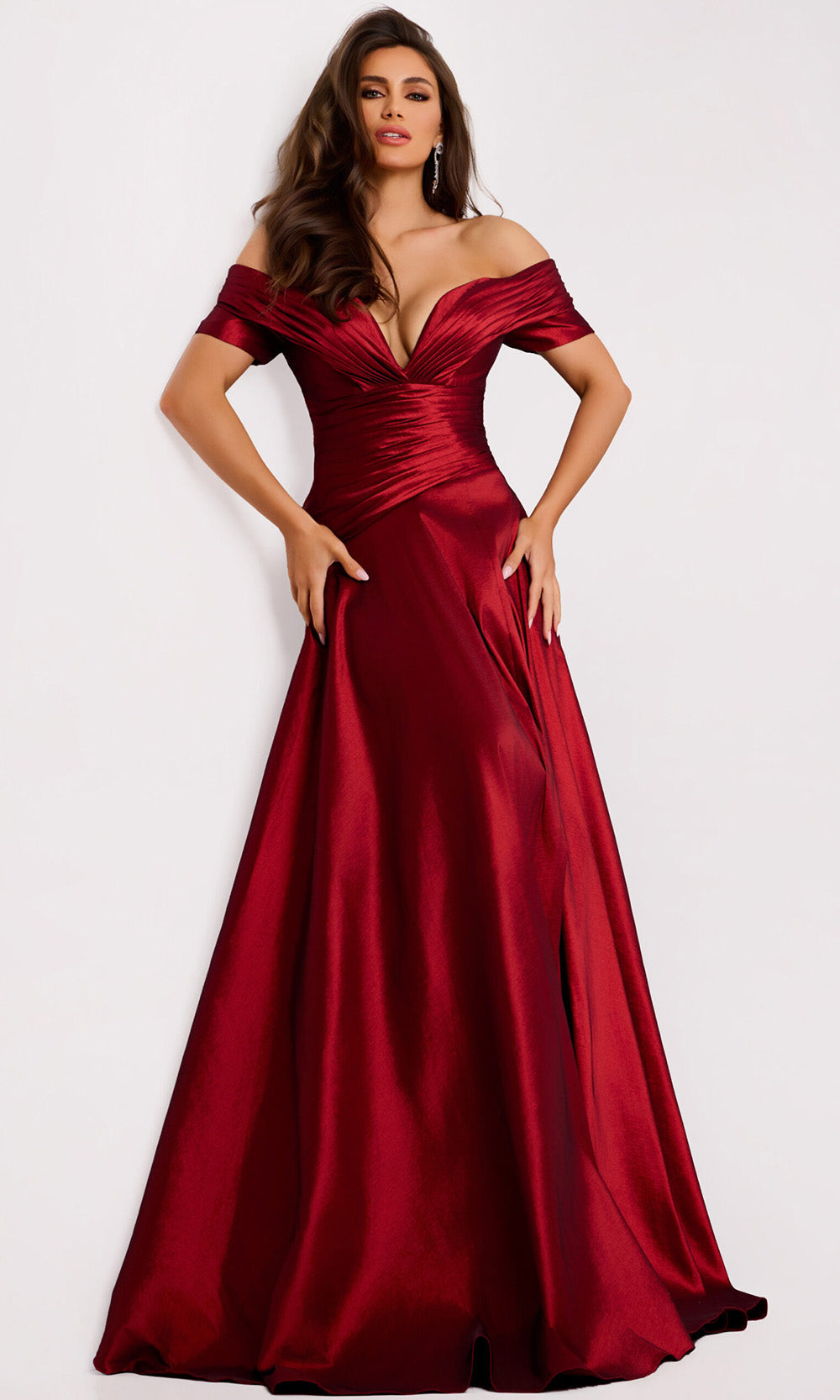 Jovani 45276 - A-line Skirt Short Sleeve Evening Gown