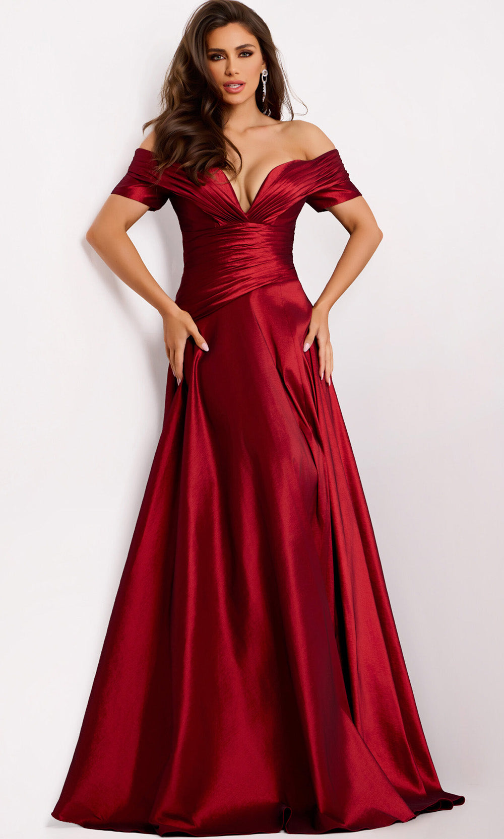 Jovani 45276 - A-line Skirt Short Sleeve Evening Gown