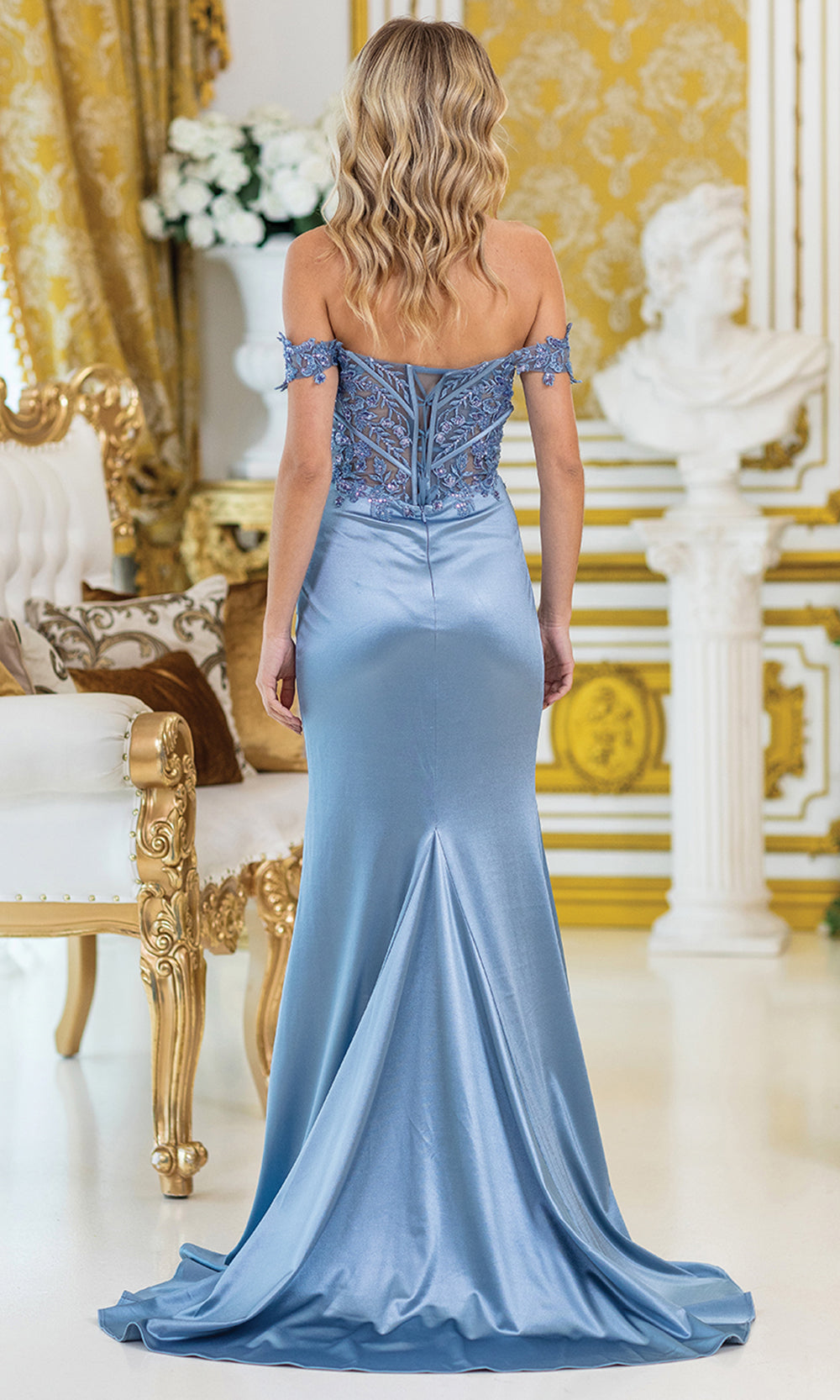 Dancing Queen 4528 - Beaded Bodice Satin Mermaid Prom Dress  Prom Dresses