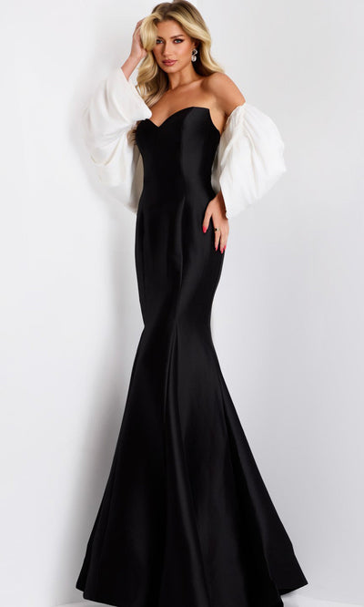 Jovani 45358 - Velvet Off Shoulder Sweetheart Gown Formal Gowns