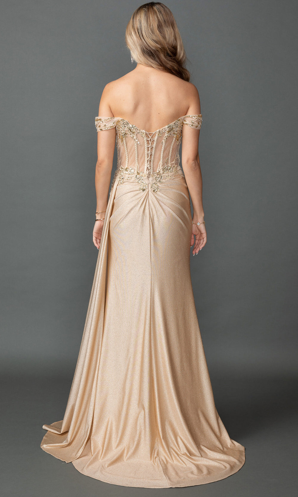 Dancing Queen 4535 - Off?Shoulder Embellished Corset Prom Dress Prom Dresses