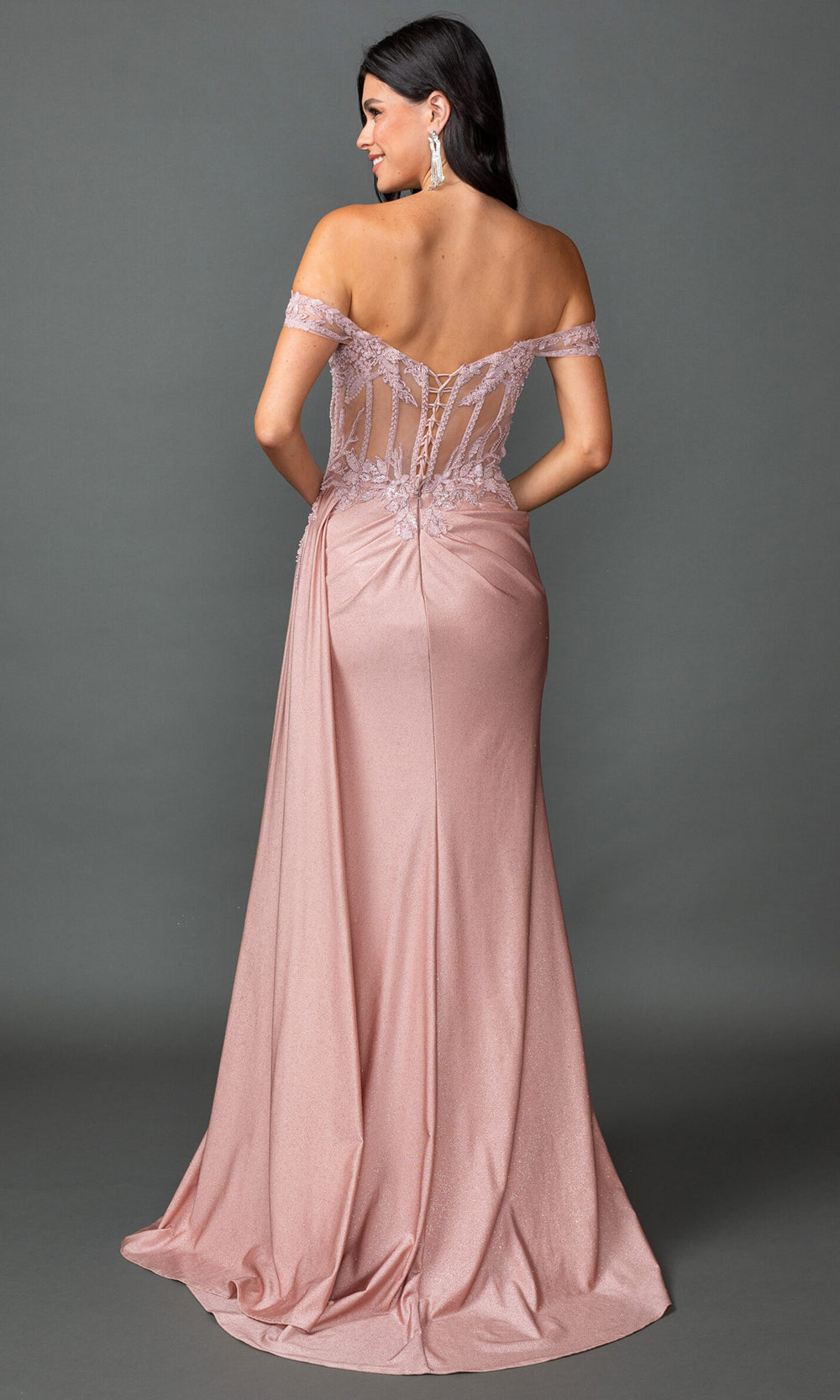 Dancing Queen 4535 - Off?Shoulder Embellished Corset Prom Dress Prom Dresses