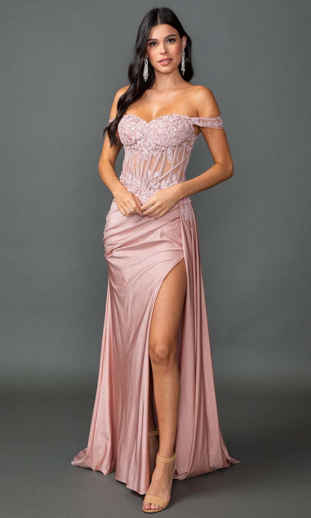 Dancing Queen 4535 - Off?Shoulder Embellished Corset Prom Dress Prom Dresses