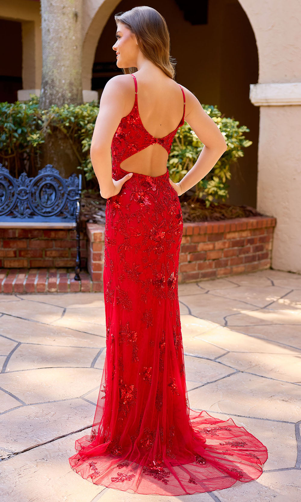 Primavera Couture 4539 - V-Neckline Beaded Ornate Long Dress Prom Dresses