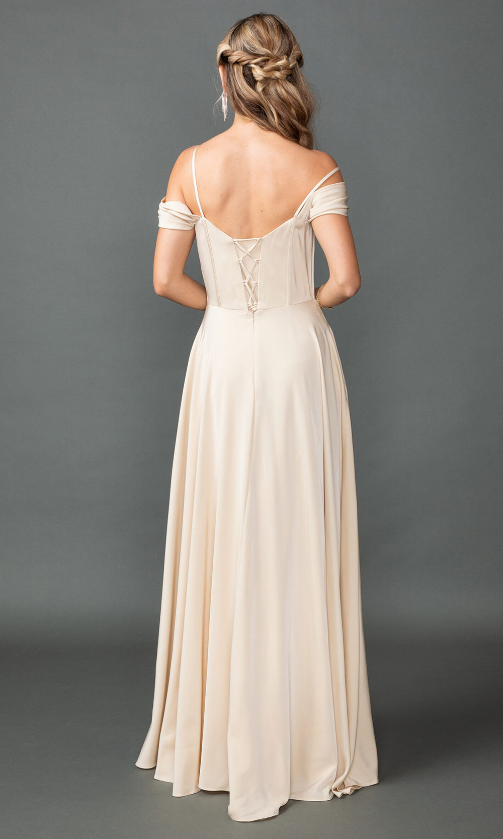 Dancing Queen 4539 - Chiffon Draped Cowl Neck Prom Dress Prom Dresses
