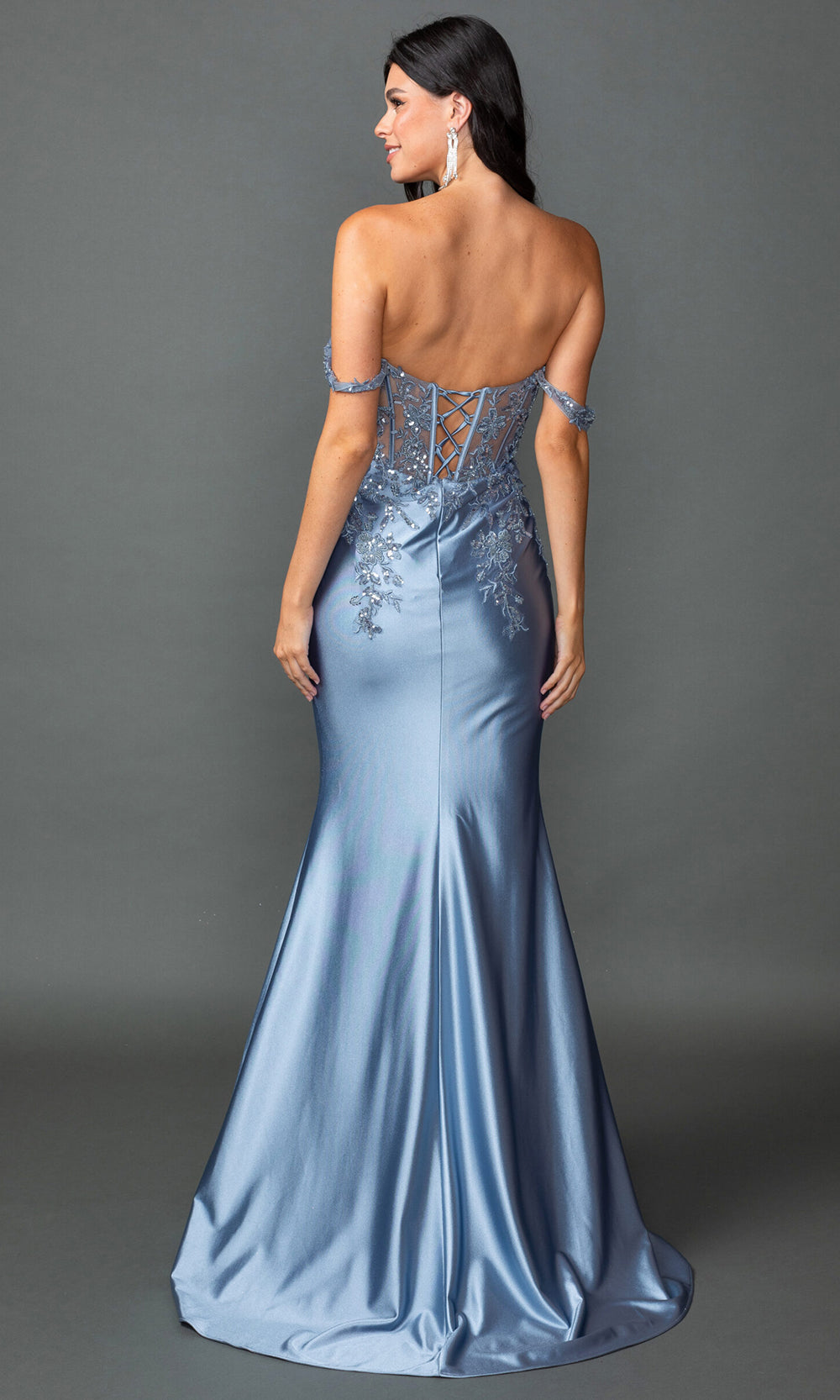 Dancing Queen 4540 - Satin Corset Mermaid Prom Dress Prom Dresses