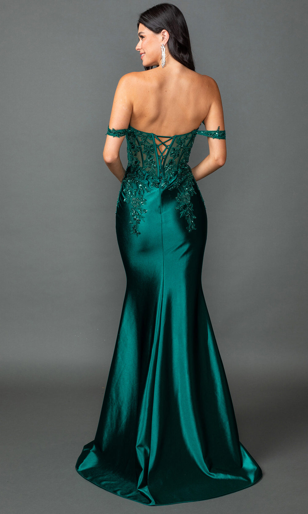 Dancing Queen 4540 - Satin Corset Mermaid Prom Dress Prom Dresses