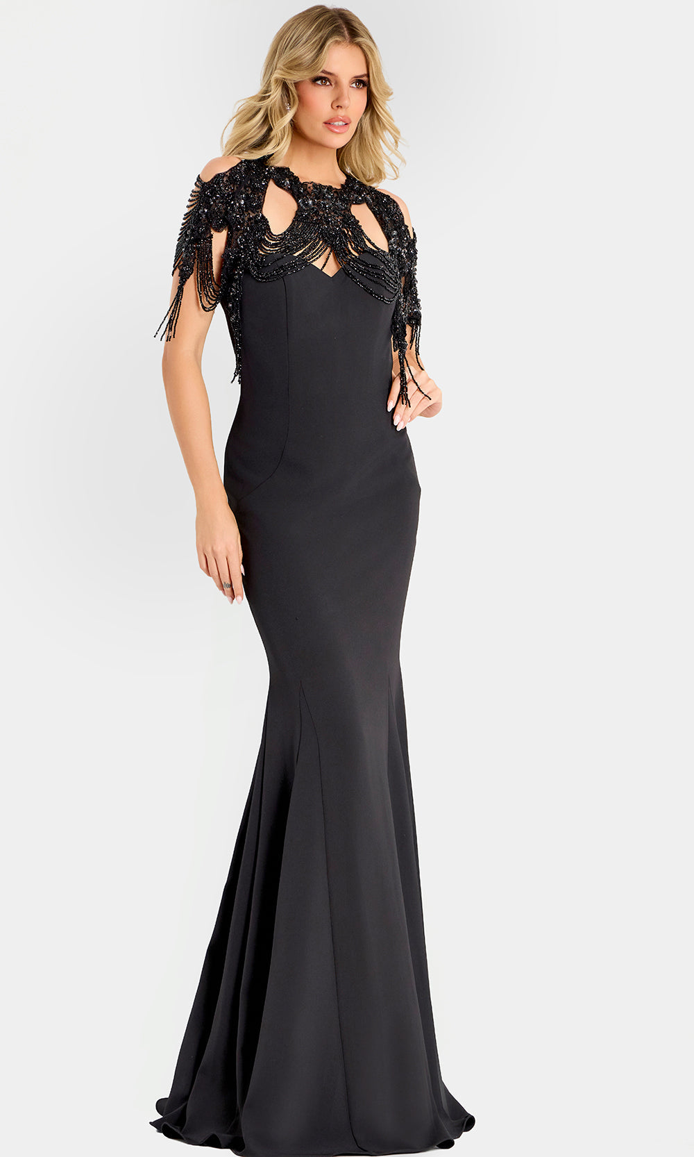 Jovani 45442 - Sweetheart Jersey Gown with Beaded Top