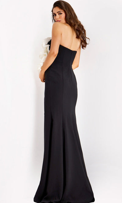 Jovani 45450 - High Slit Sheath Gown with Oversized 3D Flower Formal Gowns