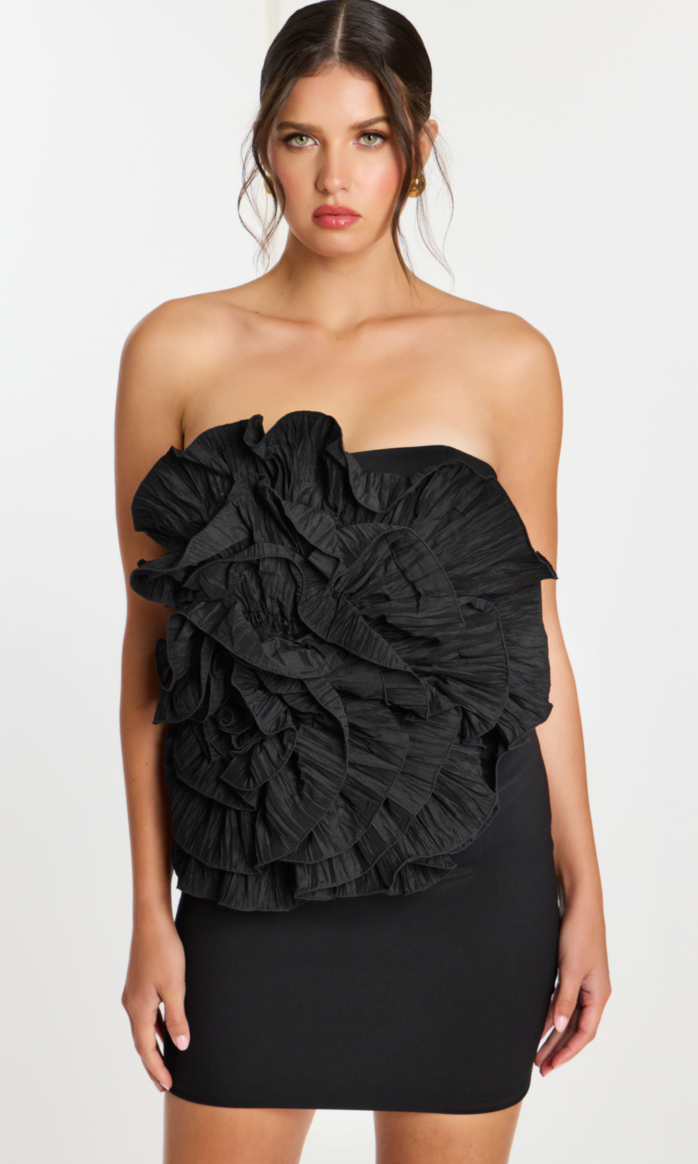 Jovani 45451 - Fitted Strapless Dress with Layered Ruffles Prom Dresses  in Black 