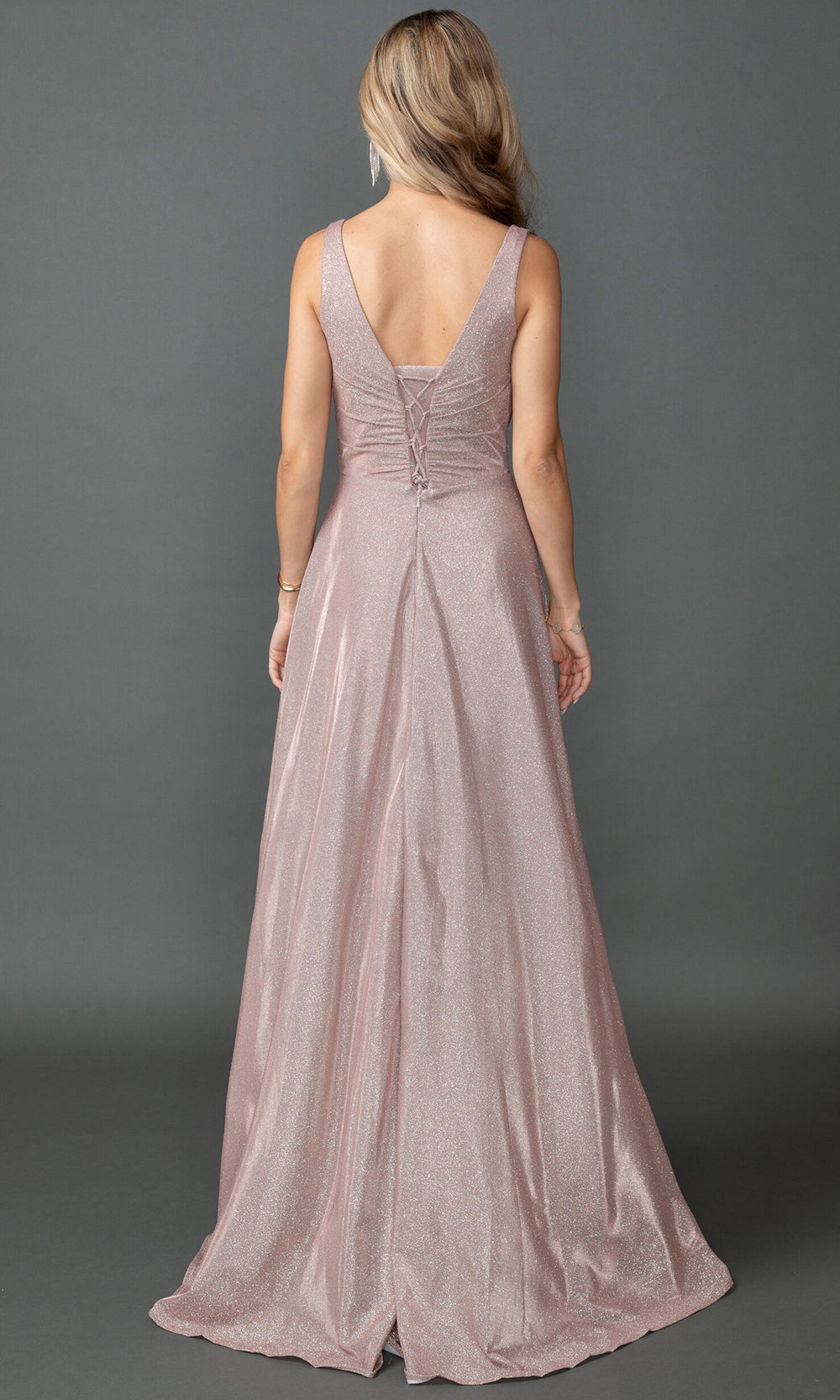 Dancing Queen 4545 - Sleeveless Glitter V?Neck Evening Dress Prom Dresses