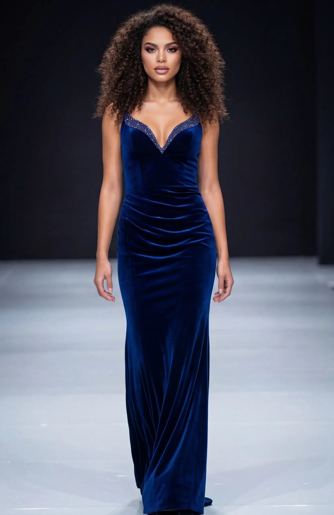 Jovani 45479 - Crystal Trim Velvet Strapless Dress