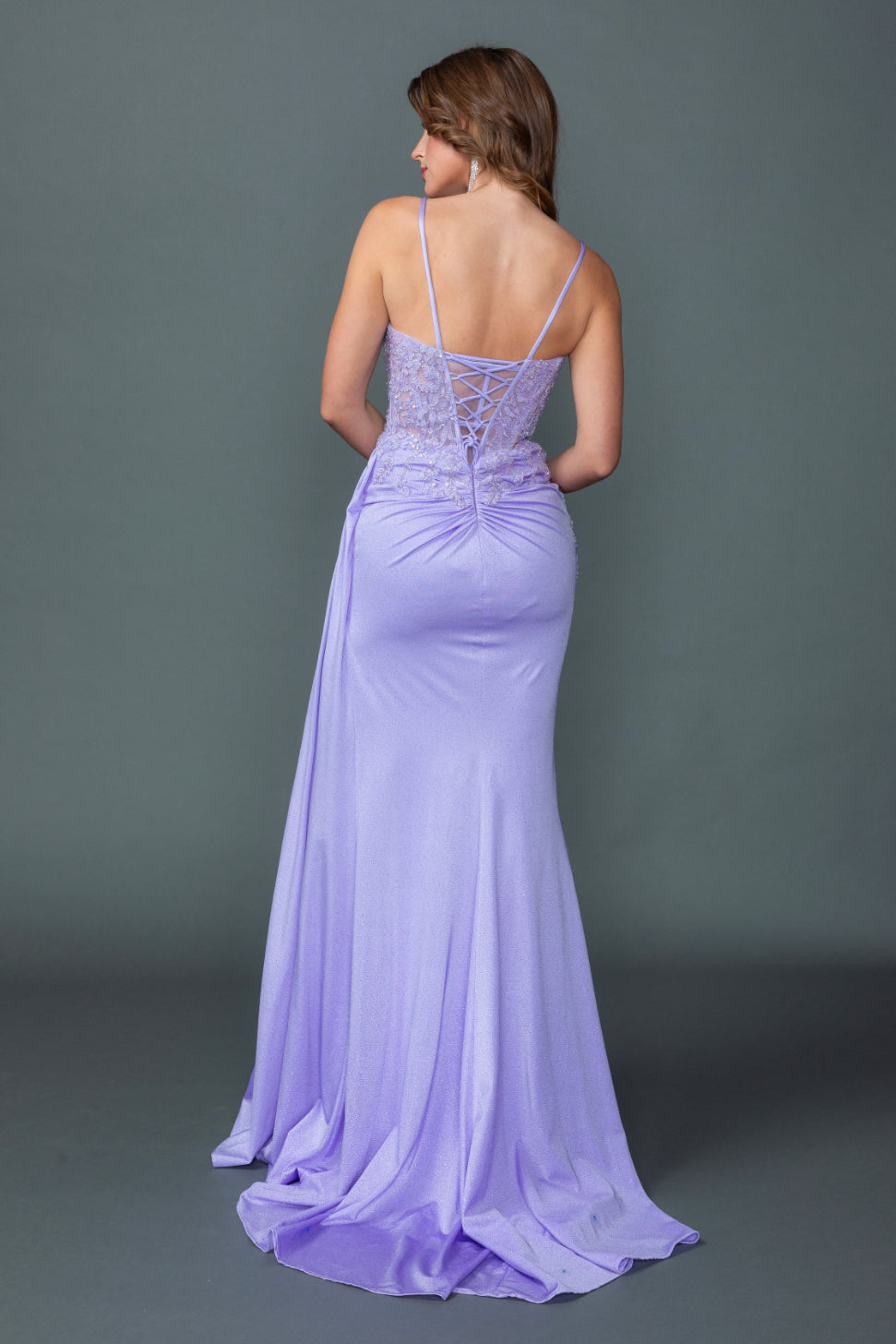 Dancing Queen 4556 - Lace Applique Corset Prom Gown