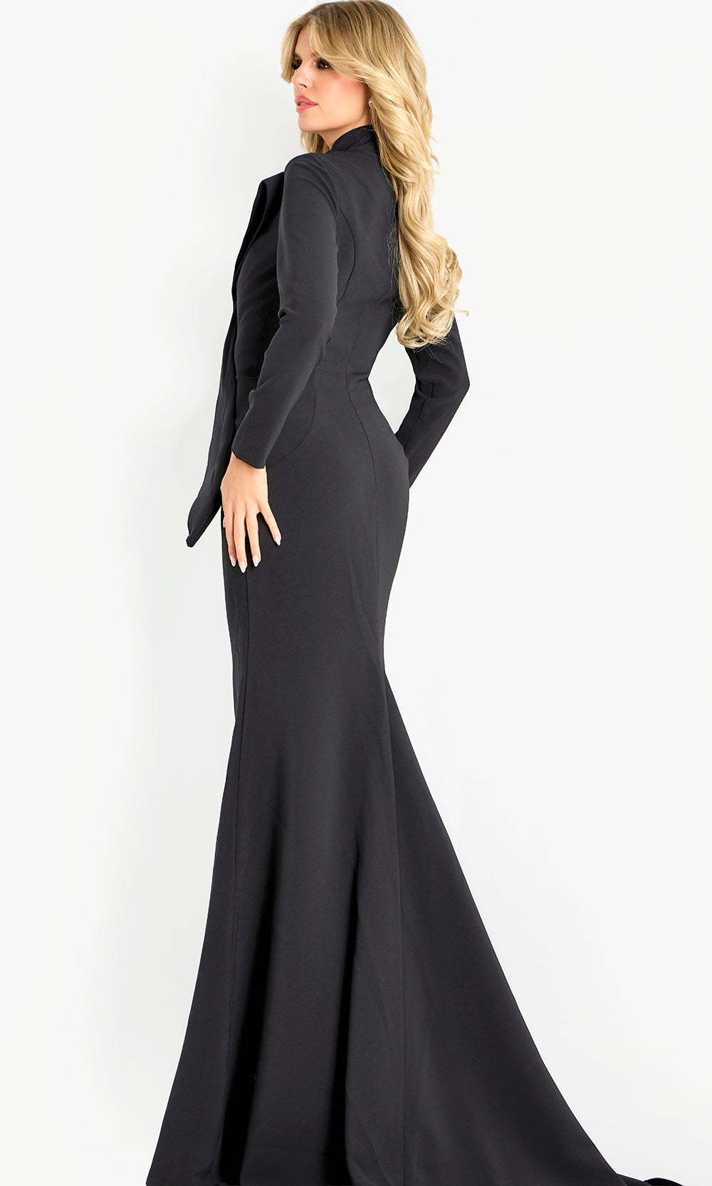 Jovani 45617 - High Neck Minimalist Fitted Gown Special Occasion Dress In Black