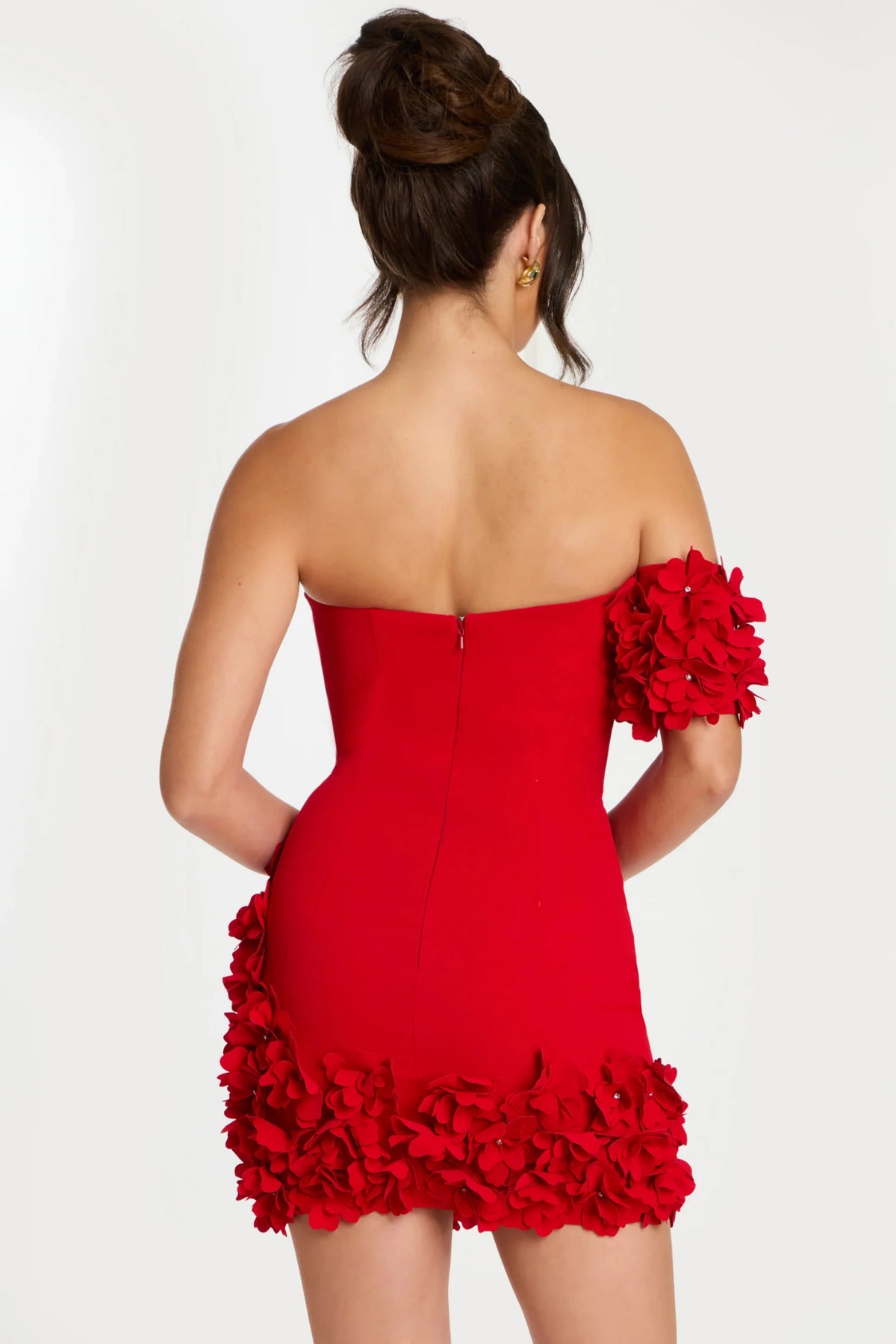 Jovani 45635 - 3D Floral Applique Sheath Short Dress