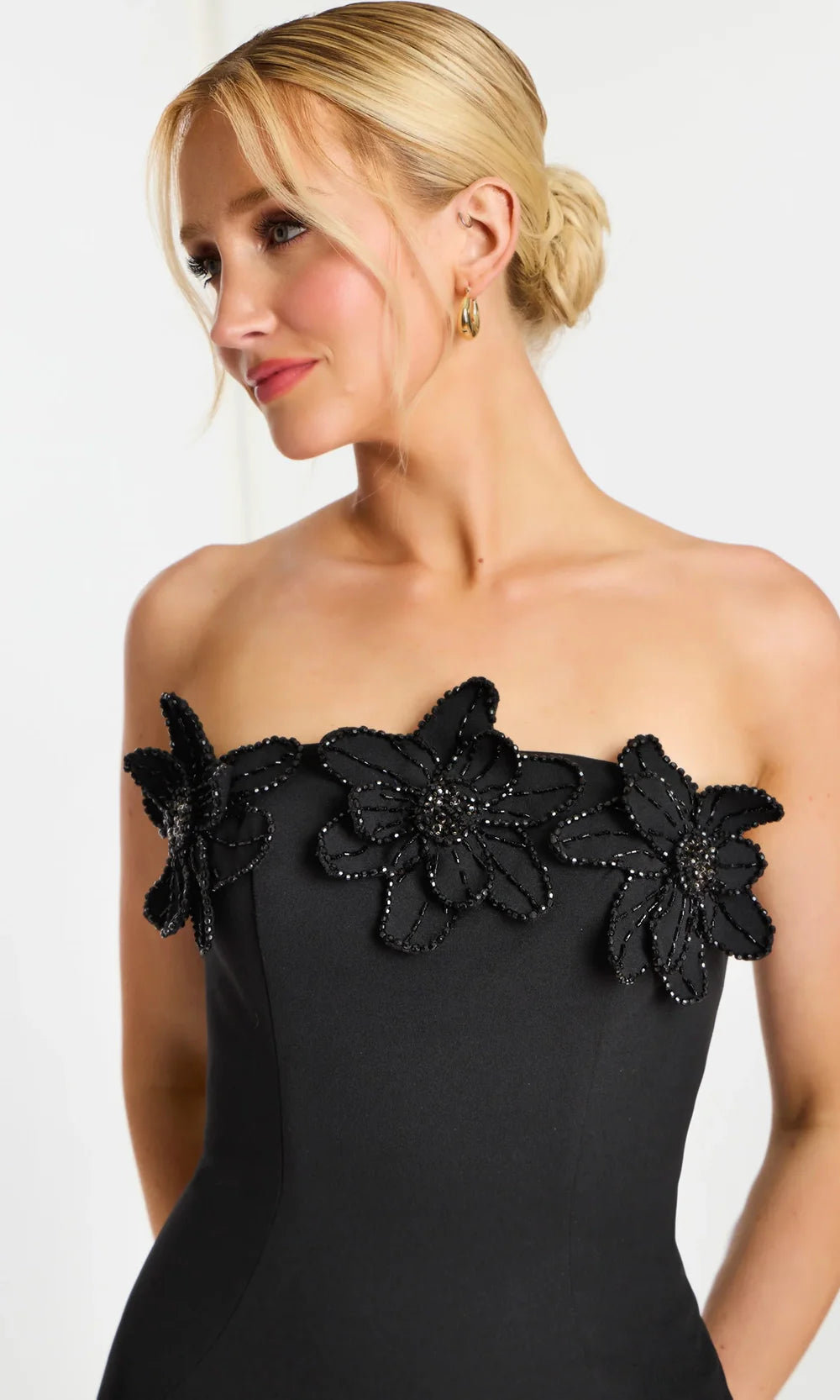 Jovani 45640 - Tea Length Embellished Neckline Sheath Dress Cocktail Dresses  in Black  
