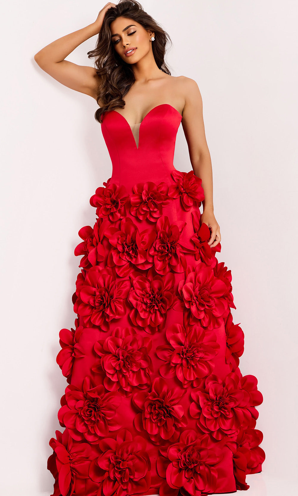 Jovani 45661 - Dimensional Floral Sweetheart Prom Gown Ball Gowns