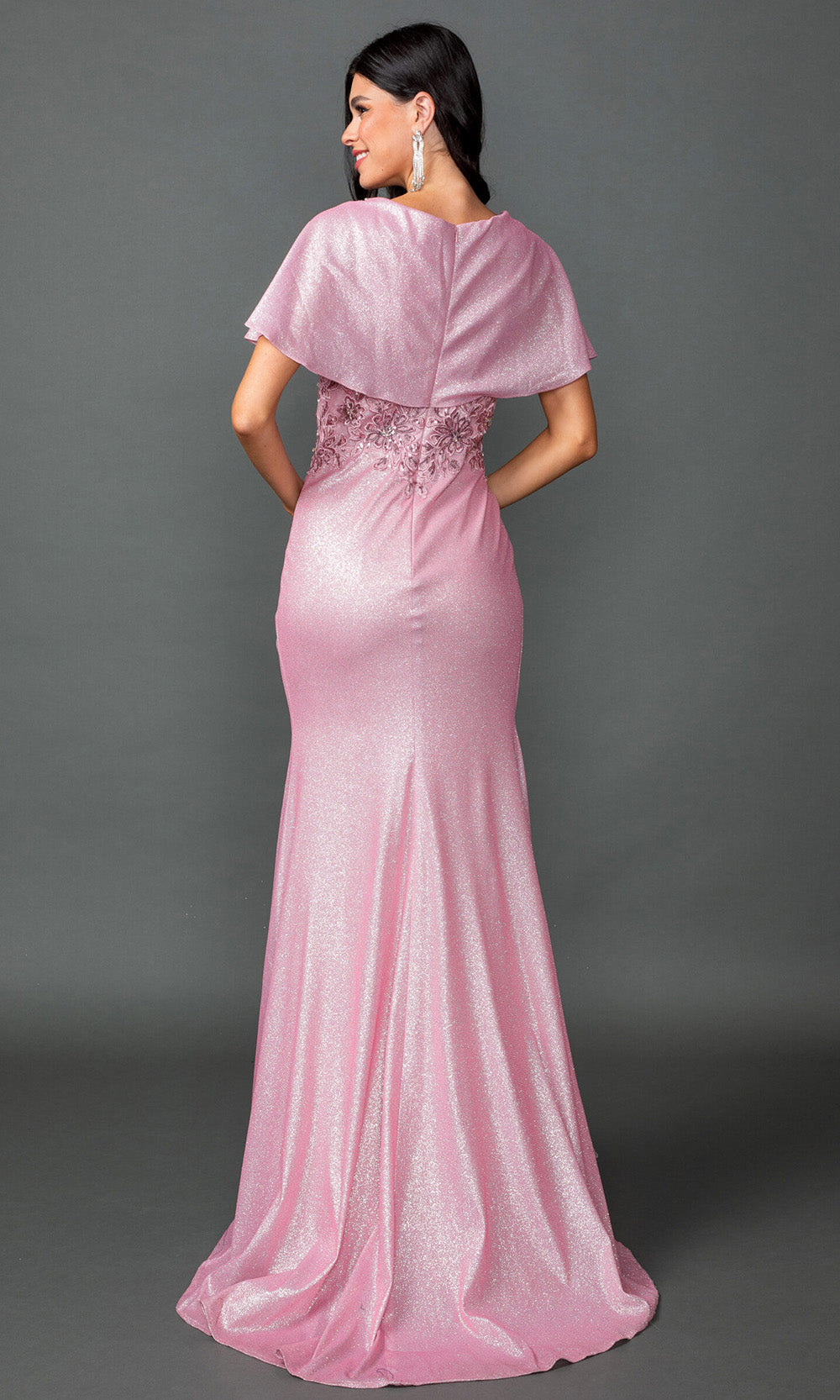 Dancing Queen 4568 - V-Neckline Draped Sheath Prom Gown Mother of the Bride Dresses in Blush 