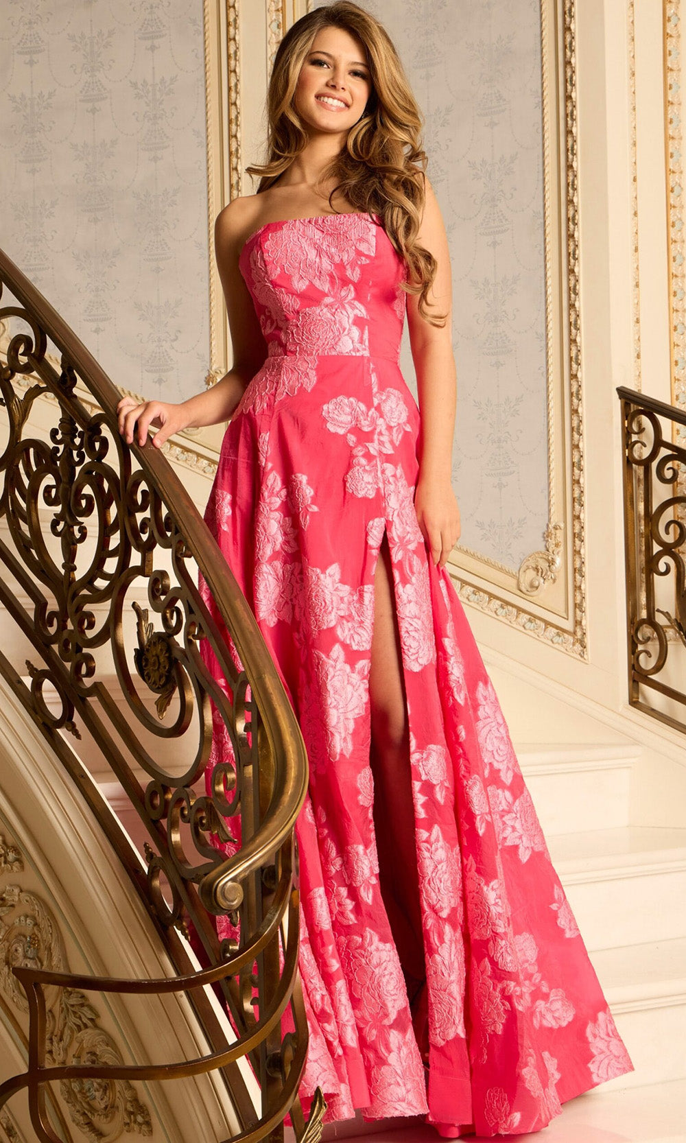 Jovani 45721 - Floral Bodice A-Line Prom Gown Prom Dresses