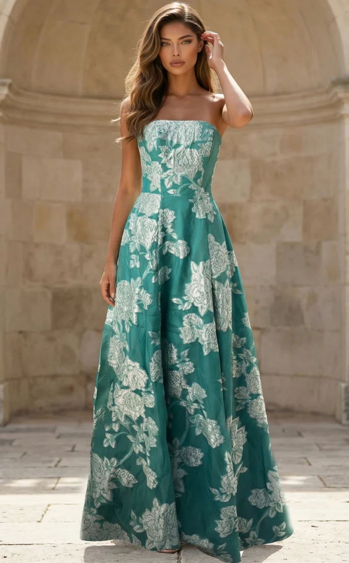Jovani 45721 - Floral Bodice A-Line Prom Gown