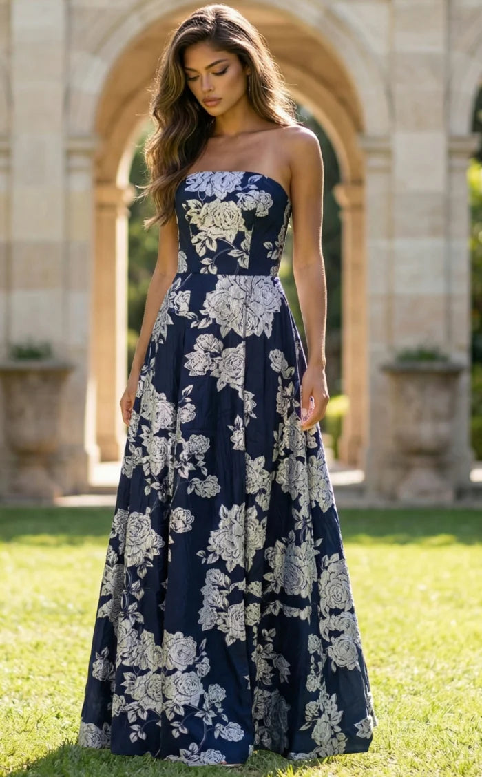 Jovani 45721 - Floral Bodice A-Line Prom Gown