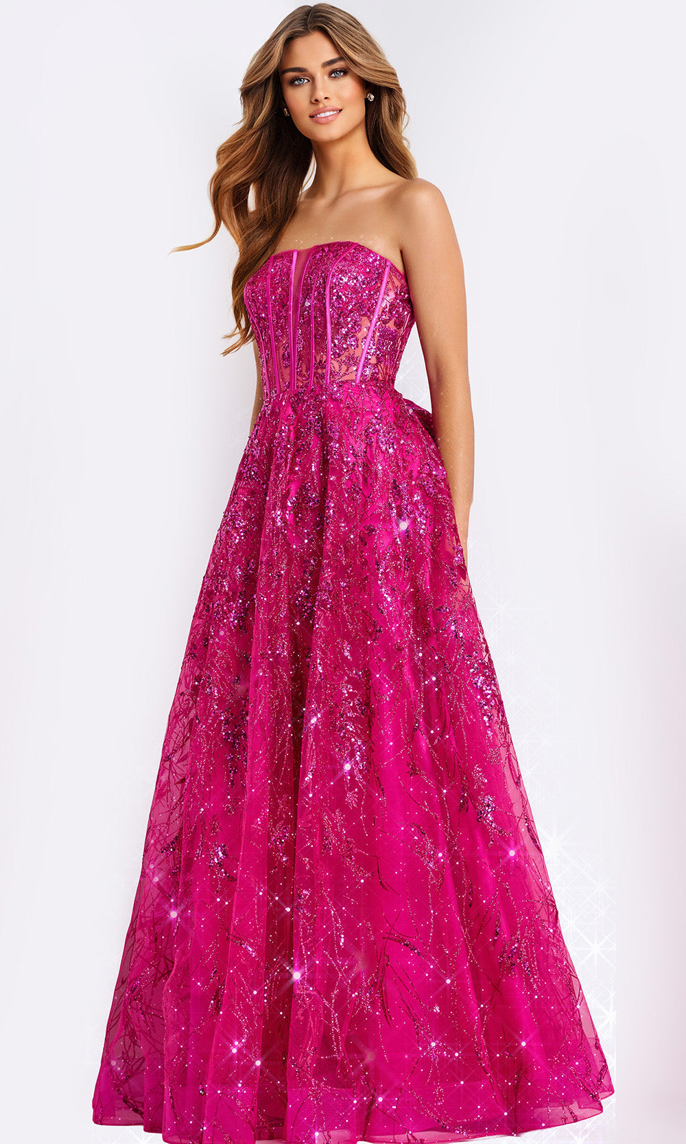 Jovani 45913 - Strapless Shimmer A-Line Prom Gown Prom Dresses