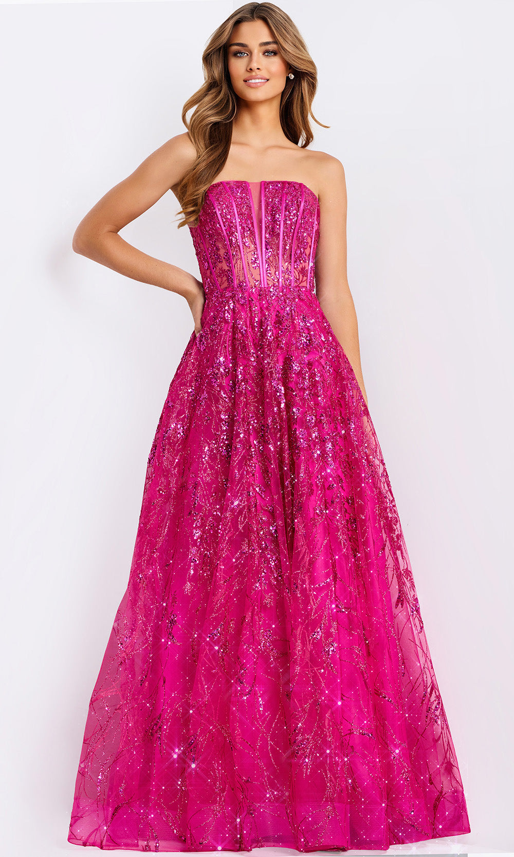 Jovani 45913 - Strapless Shimmer A-Line Prom Gown Prom Dresses