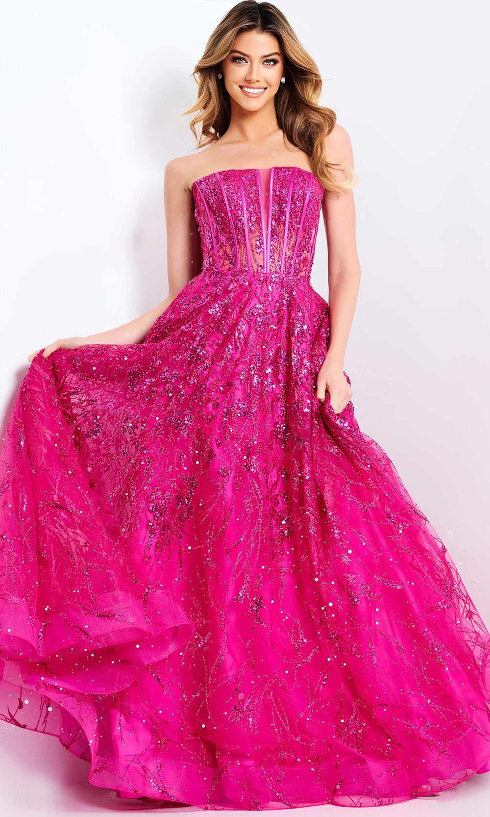 Jovani 45913 - Strapless Shimmer A-Line Prom Gown Prom Dresses