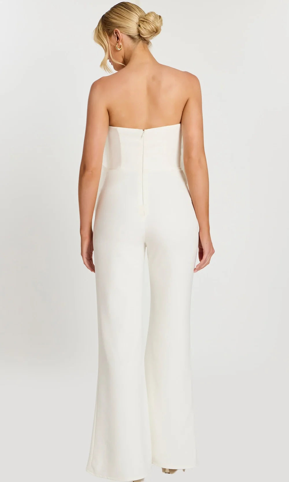 Jovani 45933 - Flared Leg Jumpsuit with Oversized Floral Formal Pantsuits  in Off White 