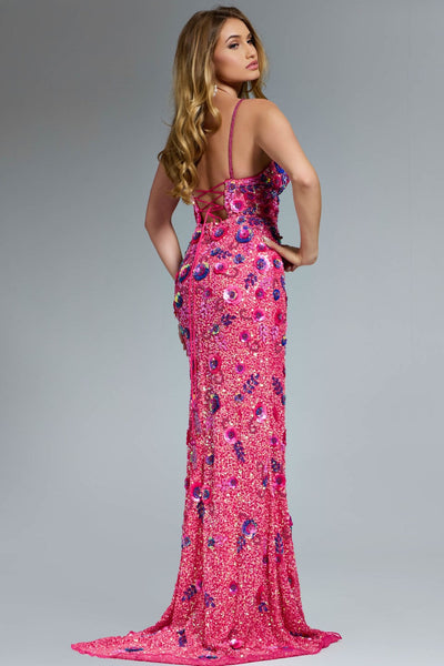 Jovani 46097 - High Slit Allover Sequin Prom Dress Prom Dresses in Pink and Multi
