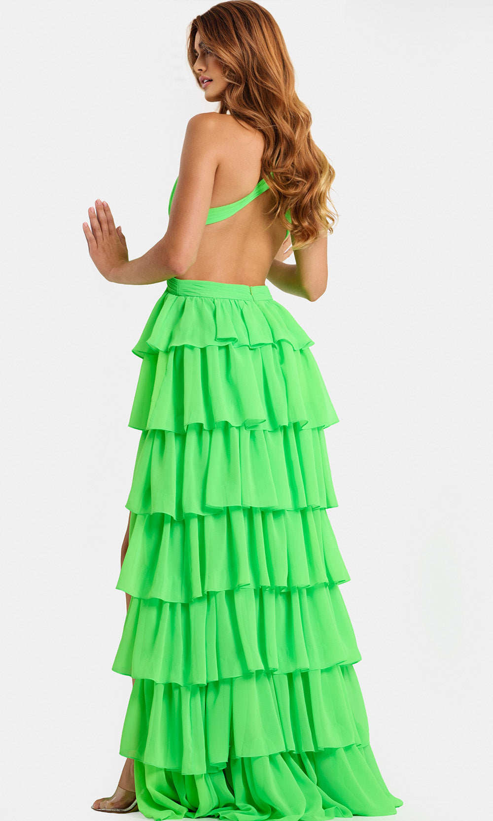 Jovani 46338 - Cutout Waist Tiered A-Line Prom Gown Prom Dresses