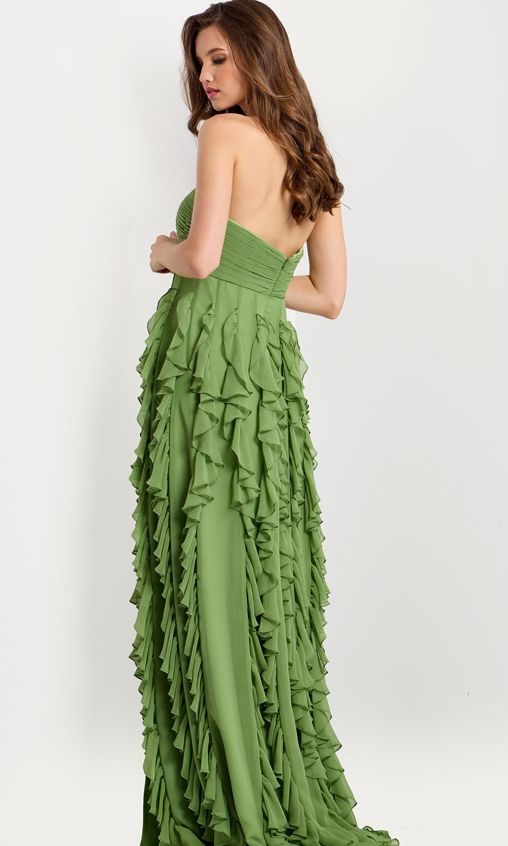 Jovani 46379 - Sweetheart Chiffon Gown with Ruffles