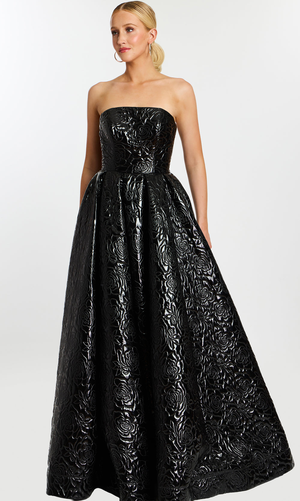 Jovani 46580 - Full Length Strapless Textured Gown Prom Dresses  in Black  