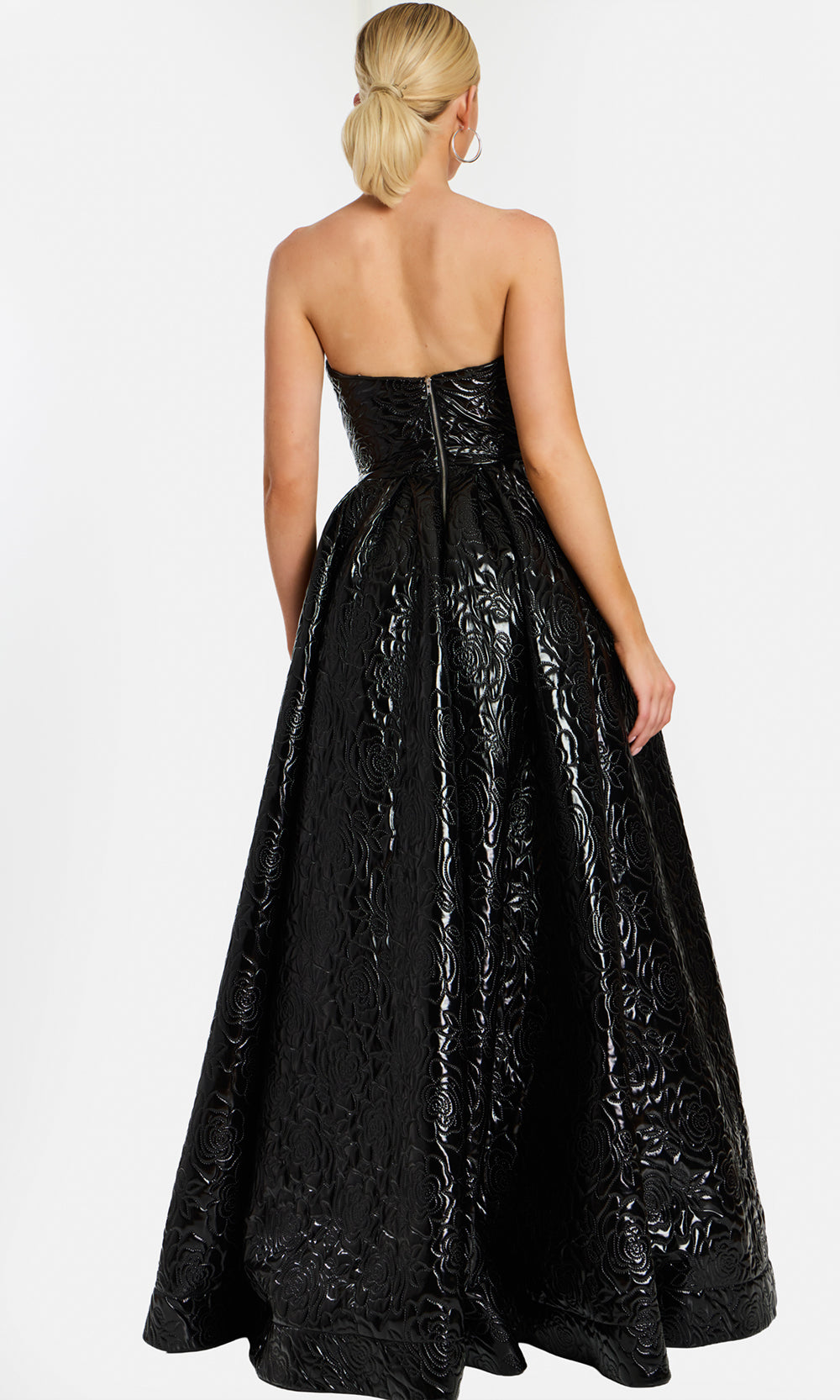 Jovani 46580 - Full Length Strapless Textured Gown Prom Dresses  in Black  