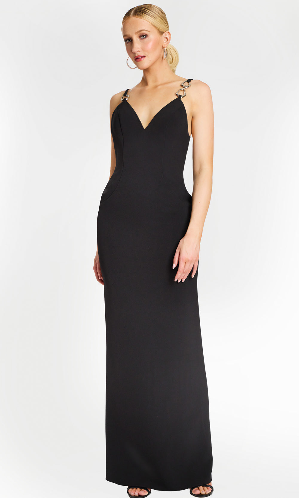 Jovani 46589 - Chain Strap Open Back Evening Gown Prom Dresses  in Black  