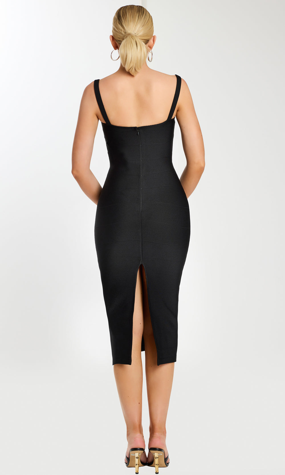 Jovani 46641 - Sleeveless Midi Sheath Dress Cocktail Dresses  in Black  