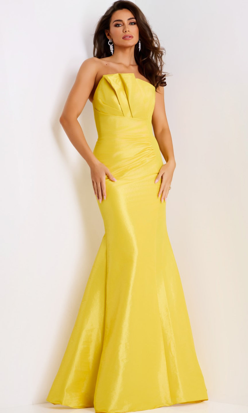 Jovani 46673 - Shiny Taffeta Strapless Prom Dress