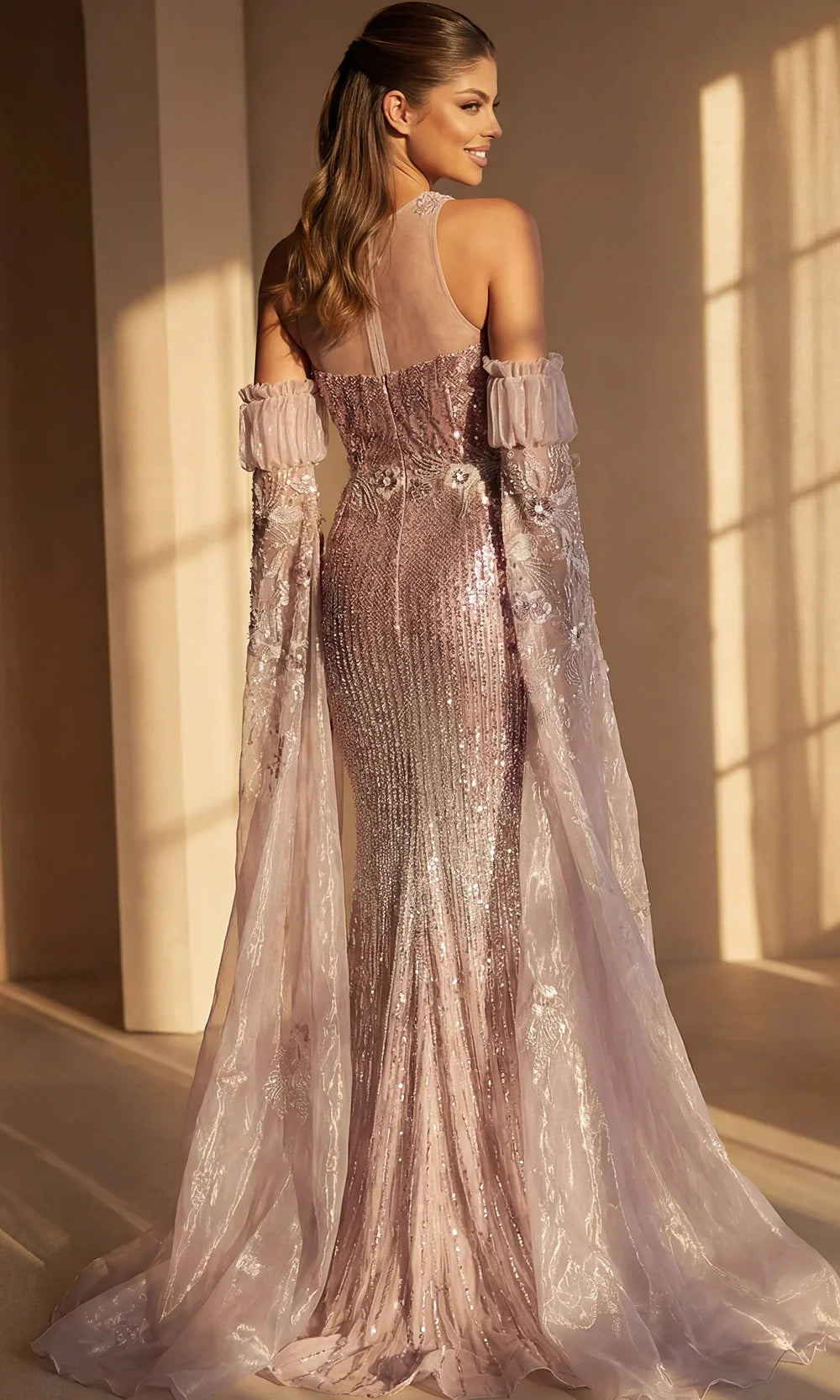Jovani 46674 - Halter Neck Embellished Sheath Gown Mother Of The Bride Dresses  in Pink  