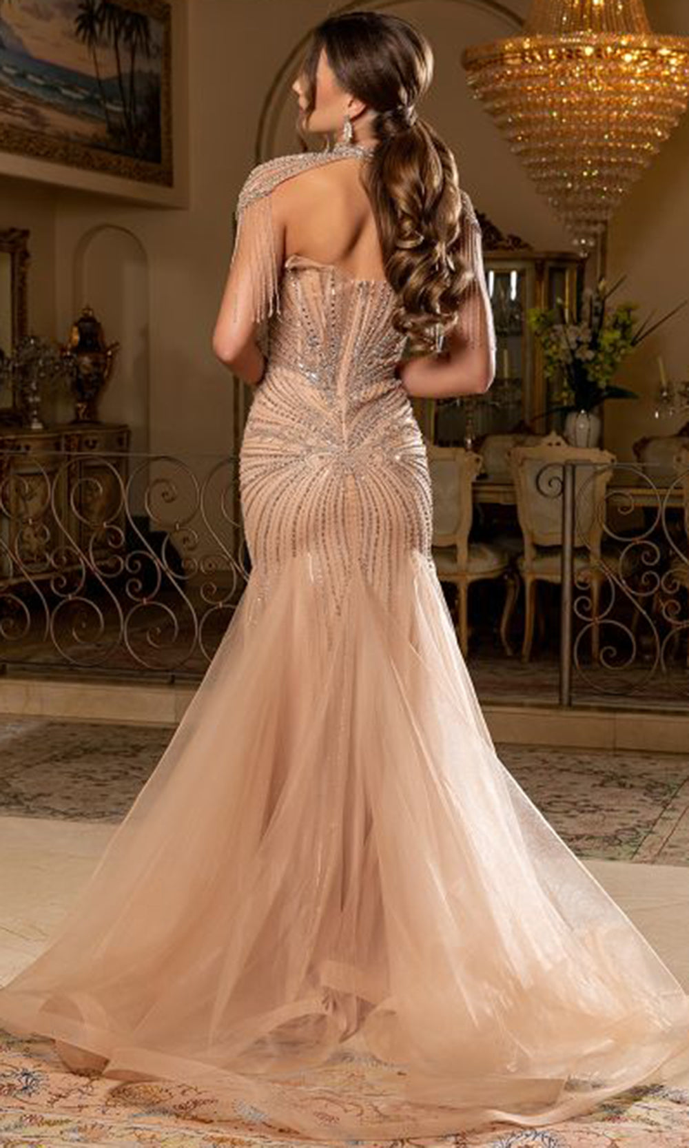 May Queen RQ8276 - Beaded Sweetheart Evening Gown Prom Dresses in Gold 