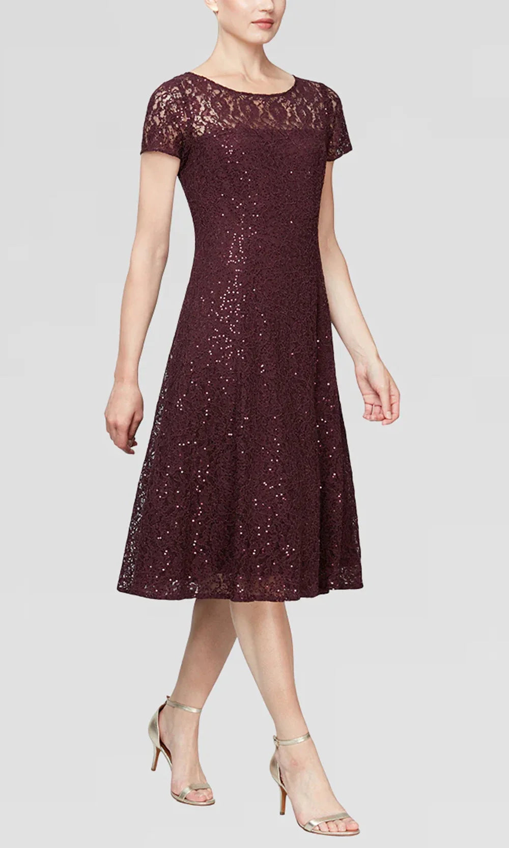S.L. Fashions Dresses (SLNY) 9219129 - Scoop Neck Lace A-Line Dress Party Dresses