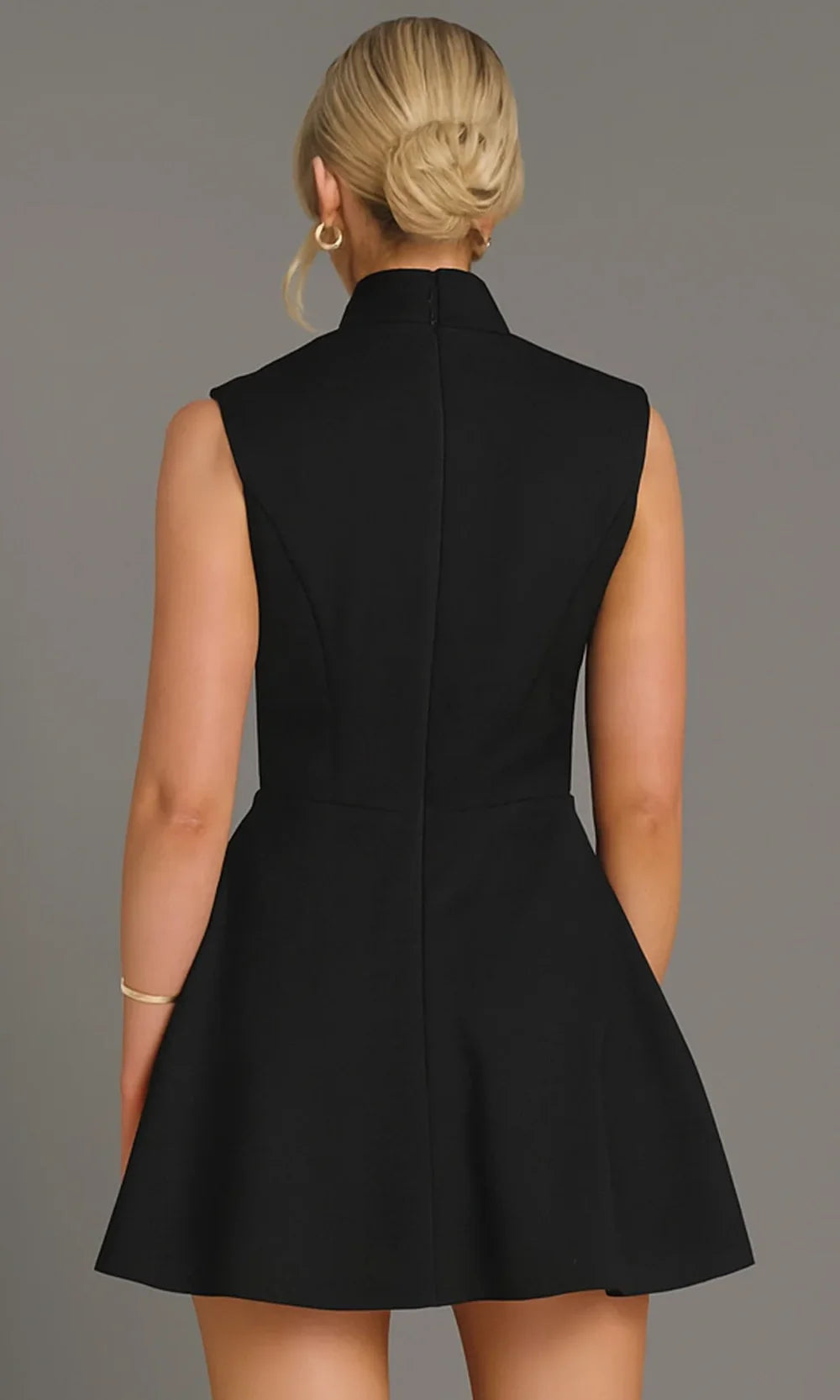 Jovani 46901 - High Neck A-Line Dress with Buttons Special Occasion Dress In Black