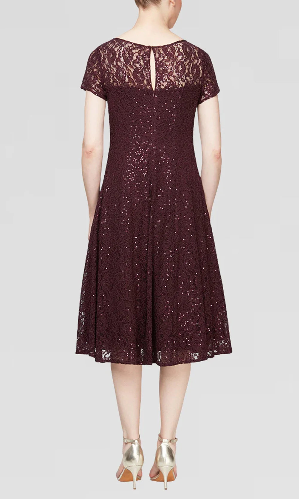 S.L. Fashions Dresses (SLNY) 9219129 - Scoop Neck Lace A-Line Dress Party Dresses