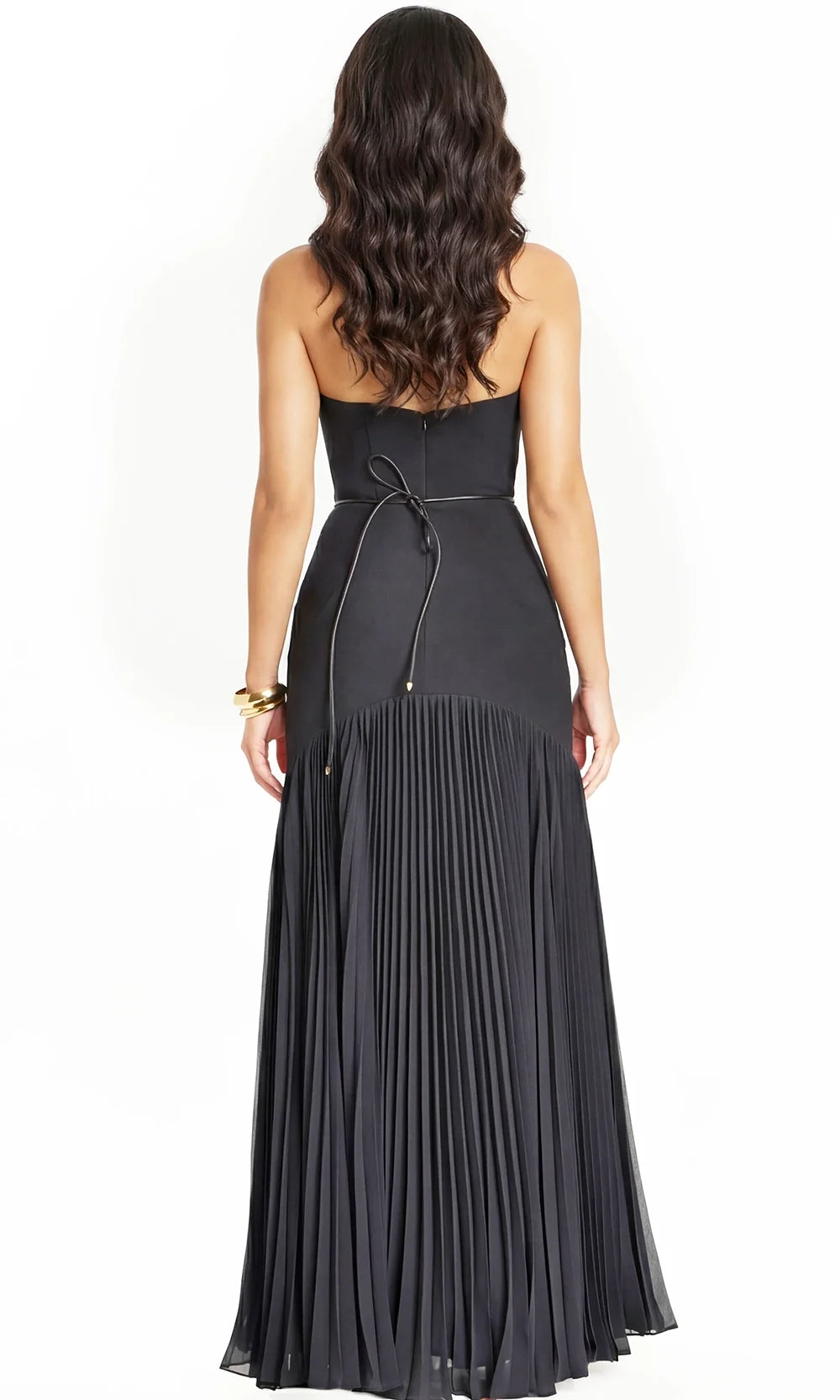 Jovani 47000 - Pleated Skirt Straight Neckline Long Dress Special Occasion Dress In Black