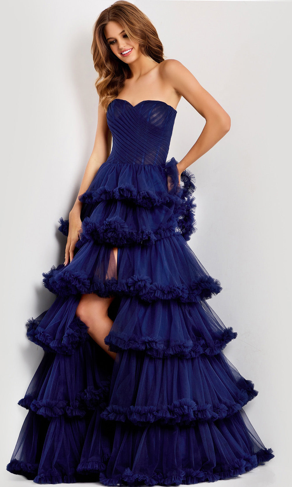 Jovani 47139 - Sweetheart Tiered Tulle Gown Prom Dresses
