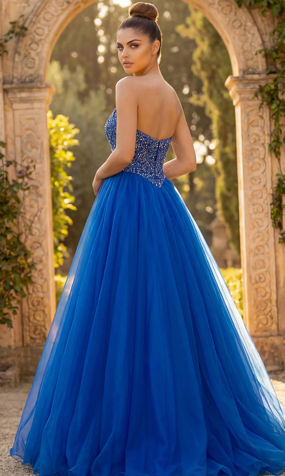 Jovani 47197 - Layered Tulle Skirt Strapless Gown Ball Gowns  in Blue  
